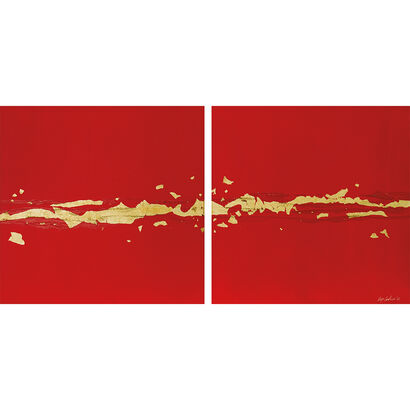 Bloodline, 2022, tecnica mista, dittico 100 x 50 cm - a Paint Artowrk by Diego Carchesio